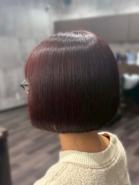 ディアーバイラポールヘア(Dear by RAPPORT HAIR) ボブ×チェリーレッド
