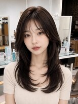 ネオリーブウリ 二子玉川店(Neolive uri) ダークパープルレイヤーカットミルクブラウン髪質改善