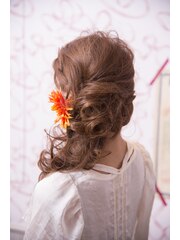 【mielhairbijoux】大人気編み込みエアリーサイドアップ【BACK】