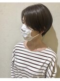 黒髪/ボブルフ/ネビージュ/小顔/ワンレン/ボブ/ショート/前髪