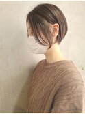 丸みショートボブ/前下がり/イルミナカラー/前髪なし[調布]