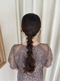 編みおろし 編み下ろしアレンジ お呼ばれヘア 参列 デートヘア