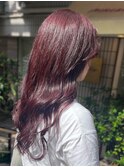 ブリーチ無しダブルカラー　高発色ピンクヘア