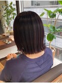 切りっぱなしボブ/ダークブラウン