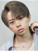 シースルーマッシュセンターパートツーブロック刈り上げ韓国ヘア
