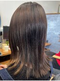 大人可愛い20代30代40代 外ハネミディアム ナチュラルストレート