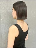 イメチェン外ハネボブ美髪ワイドバング/ショートボブ髪質改善