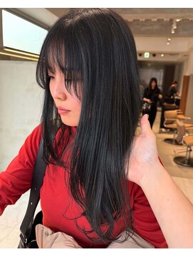ガリカ 博多駅前(Gallica) ブリーチなしダブルカラーで暗髪ダークオリーブ