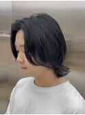 渋谷メンズボブウルフ緩めスパイラルパーマニュアンスパーマ