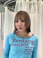 ハーツオオサカ(HE:ARTS OSAKA) 韓国ハイトーンエンドカラー×顔まわりレイヤー