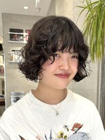 ピークアブー 原宿ハラカド(PEEK-A-BOO) ☆顔周りレイヤー癖毛ニュアンスパーマショートボブカット原宿