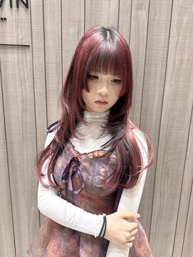 フリーダムガーデン 岡山駅前店(freedom garden) 10代20代30代色気抜群ハッシュカット&ボルドー&インナーブラック