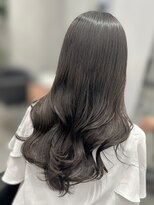 梅田ワン&nbsp;コテ巻き風パーマ/ヘーゼルブラウン/ココアグレージュ