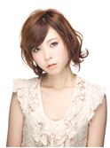 ツヤっぽい質感+外ハネで甘い雰囲気を!!