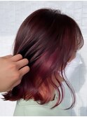 20代30代大人可愛い透明感ピンクイヤリングカラー大人ボブ