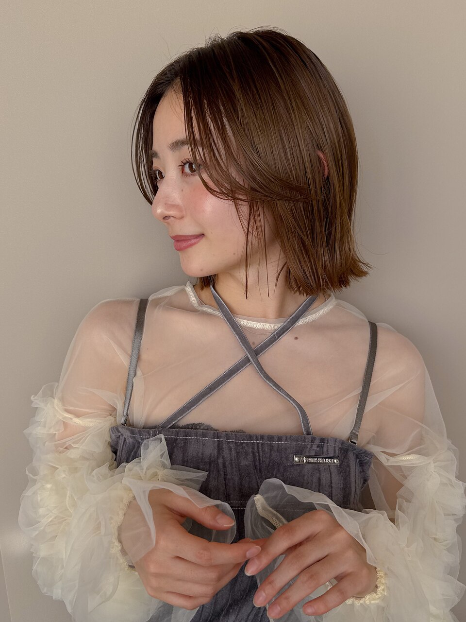 ブリーチなしピンクベージュ/表参道ボブ/原宿