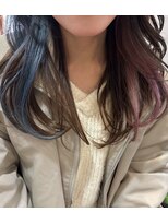 マイ ヘア デザイン 岡崎(MY hair design)&nbsp;20代30代40代高発色インナーカラーゆるふわ◎ブルー×ピンク