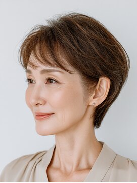 クラゲヘアー/小顔/ココアベージュ/オリーブグレー/川西
