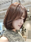 天神大名顔周りレイヤーカットミディアムボブタッセルボブ今泉
