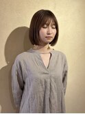 【王道愛され】切りっぱなしボブ×艶カラー