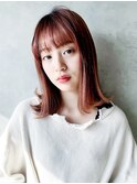カシスレッドミディアムヘア_ローライトスリークボブ_7421