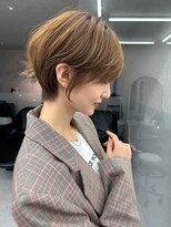 ミルクティベージュカラーミニボブ大人ショートボブショート