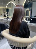 ★斜めバングミディアムヘアグレージュカラーシルキーベージュ★