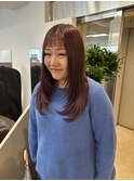 レイヤー ピンクブラウン レイヤー ワンカール 韓国風カット