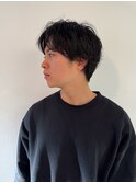 センターパートニュアンスパーマワンカールパーマ韓国コンマヘア