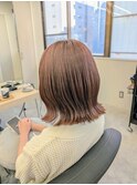 ブリーチなしダブルカラー×透明感ピンクベージュ