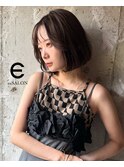 透明感グレージュカラー×小顔ボブ