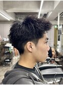メンズスパイキーショートピンパーマ