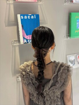 アース エレガンス 吉祥寺店(EARTH Elegance) ブラウンリボンが映える編み下ろしヘア