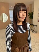 オン キャナルシティ博多前店(on)&nbsp;【晴音】顔まわりレイヤー/ミディアム/ラベンダーブラウン/20代