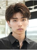 原宿ルーズパーマメンズ波巻きツイストスパイラルセンターパート