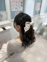 ホワイト(White)&nbsp;編み込みハーフアップ