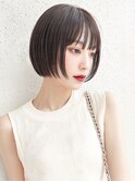 切りっぱなしボブ/ダークアッシュ/小顔似合わせカットp志木