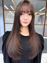 アース 天満橋店(HAIR & MAKE EARTH)&nbsp;ロングレイヤーブロンド×冬カラー×艶髪