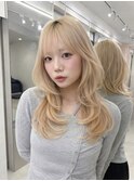 透明感カラーハイトーンヘアトレンドレイヤーカット