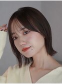 韓国風くびれミディアムボブハッシュカット