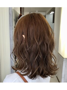 ルノン(LUNON) 【LUNON】ハイトーン　ラフウェーブ セミディ