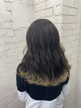 アジールヘア 所沢プロペ通り店(agir hair) コントラスト裾カラー【所沢】