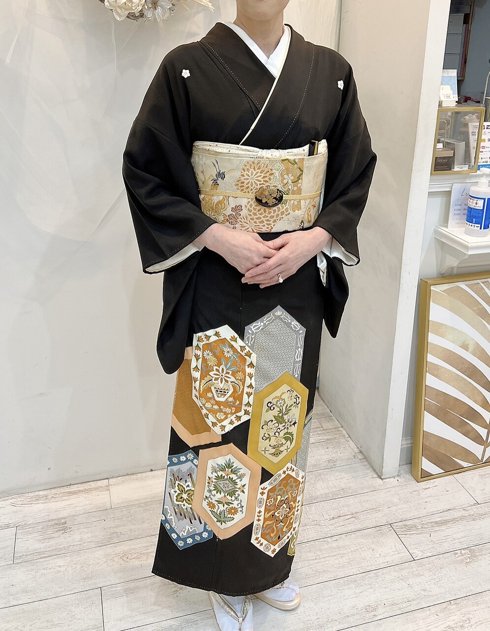 新品未使用❇️作家もの友禅黒留め袖 比翼仕立て じゅらく謹製袋帯6点