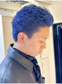 ネイビーブルー(ブリーチ２回+オンカラー)