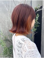 マノハル(MANOHARU)&nbsp;ぱっつんミニボブ　オレンジインナーカラー