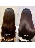髪質改善トリートメントで叶う美髪ストレート 艶髪 前髪