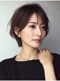 白髪ぼかし脱白髪染め似合わせショートボブ40代50代60代
