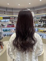 ヘアーザラブズラフズ オーガニカ 北九州(HAIR THE LOVES LAUGHS ORGANICA)&nbsp;顔周りレイヤー、ピンクブラウン