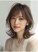  ミディアムレイヤー×白髪ぼかしカラー30代40代50代60代