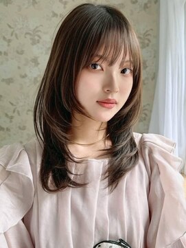 アグ ヘアー ロセス 小山駅東通り店(Agu hair rothes) 《Agu hair》【20代×ナチュラル】顔まわりレイヤー ミディ